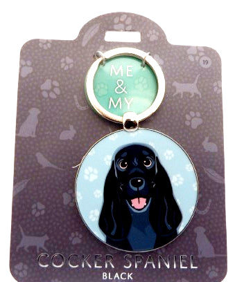 Me & My pet Dog keyring Cocker Spaniel Black