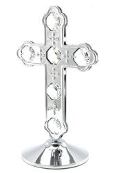 image Crystocraft Cross on Base Silver