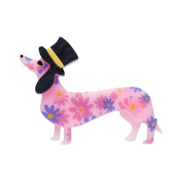 Dapper Dachshund erstwilder mini brooch