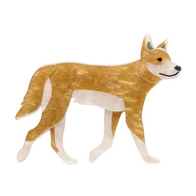 Paper dog model with a brown and white color pattern on a white background