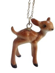deer  meow girl necklace