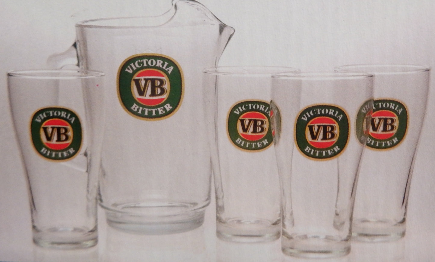VB GLASS JUG with Set of 4 Schooner Glasses