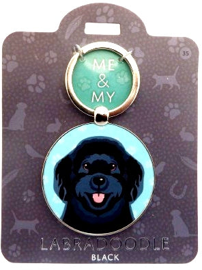 me & My Pet Dog Keyring Labradoodle Black