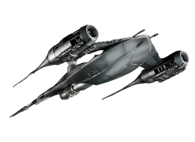 Science fiction spaceship on a white background