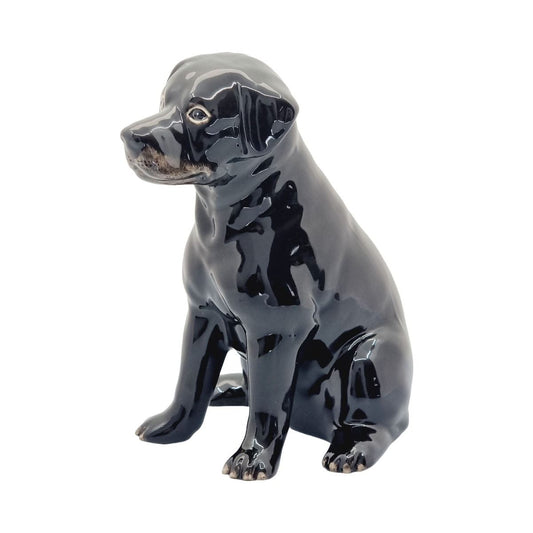 Black Labrador Money Box Miniature Figurine