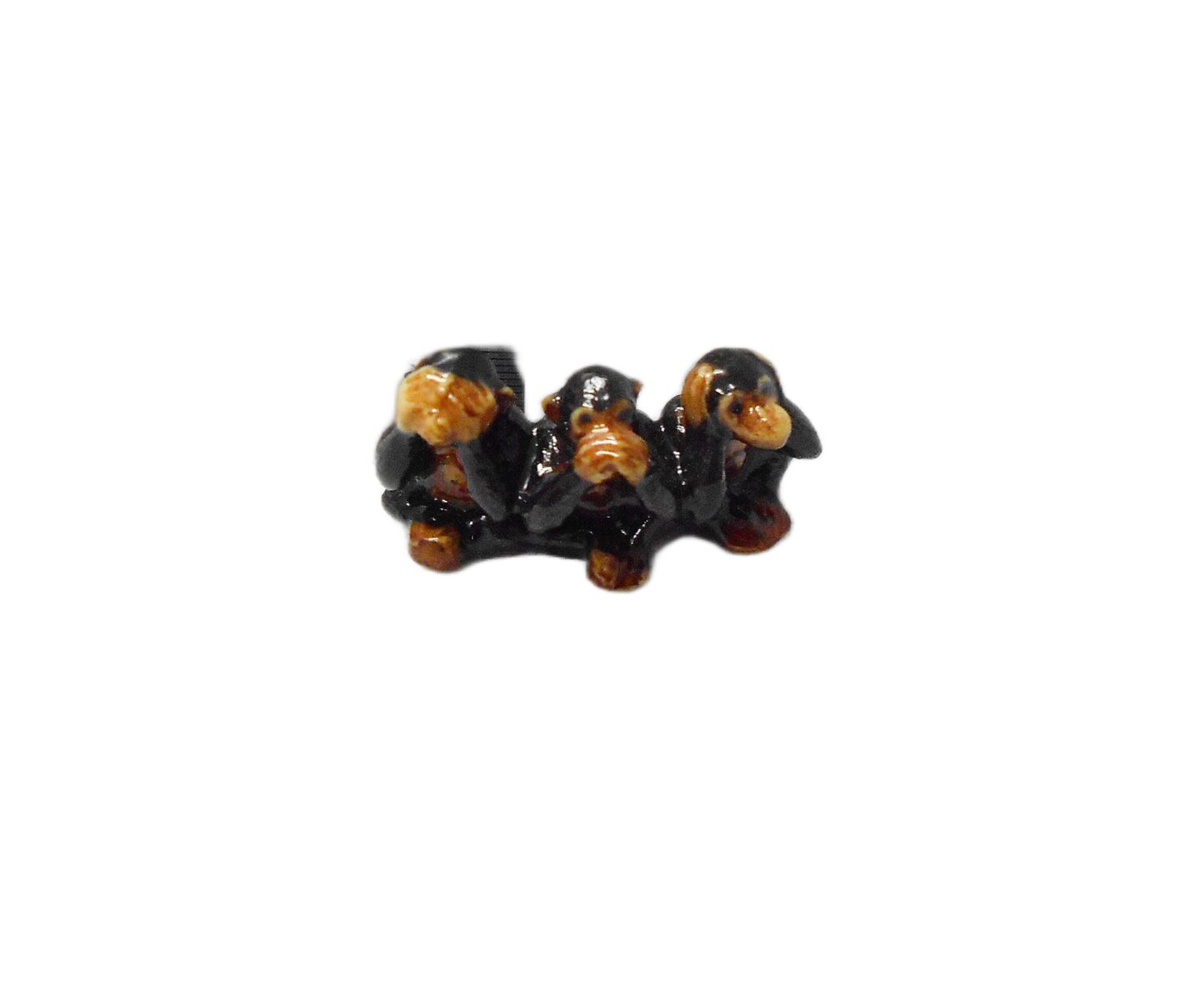 3 wise monkey  porcelain mini