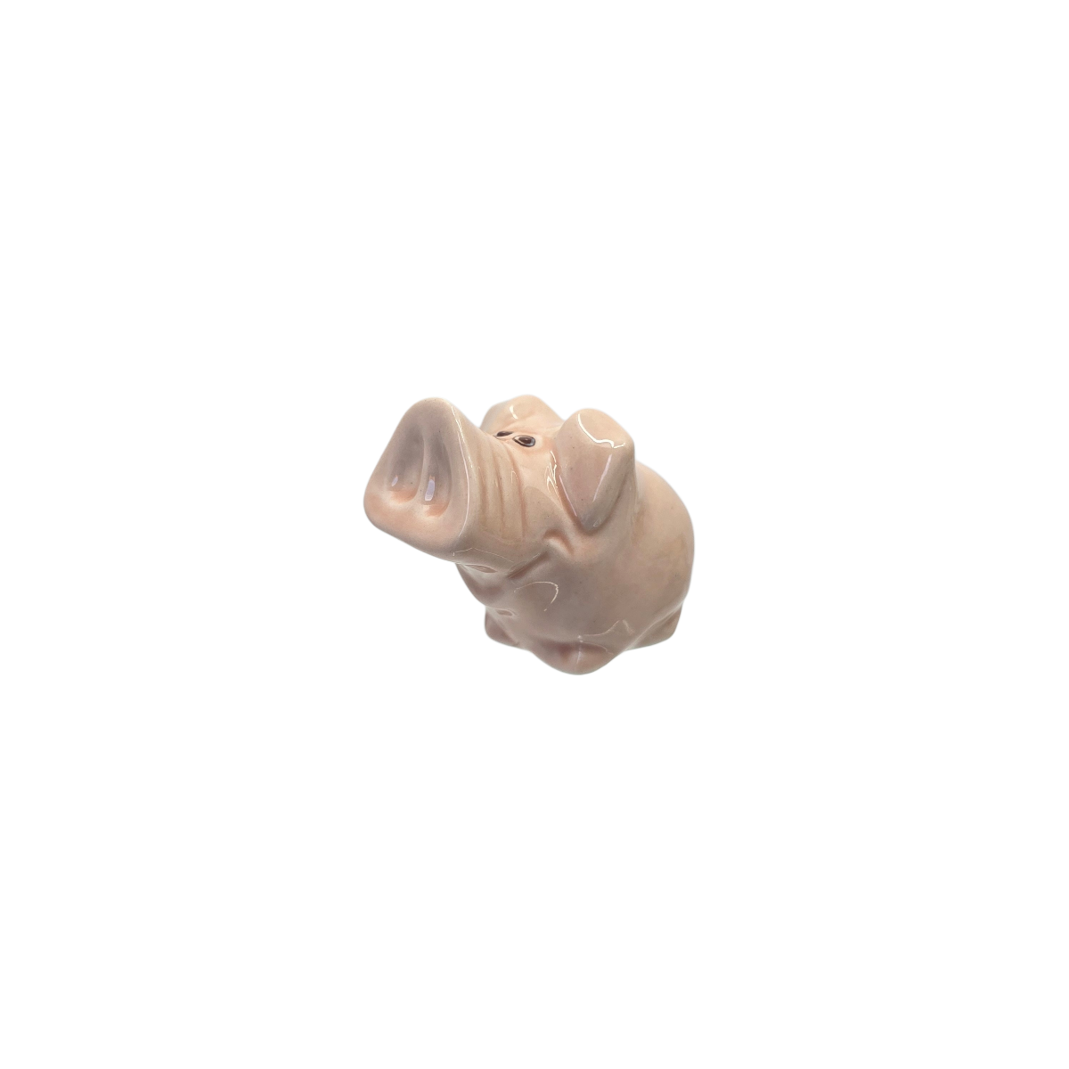 porcelain pink pig wih big nose