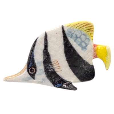 Butterfly fish Black Stripes porcelain figurine