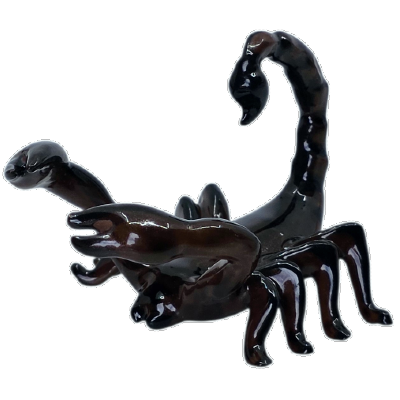 black scorpion porcelain figurine