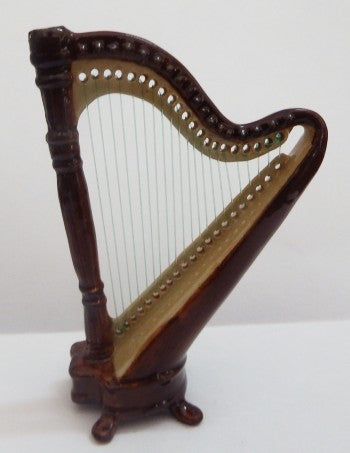 image Large Peddle Harp Porcelain Miniature Fugurine