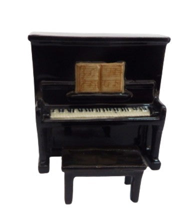 image up Right Piano & Stool ceramic Miniature Figurine