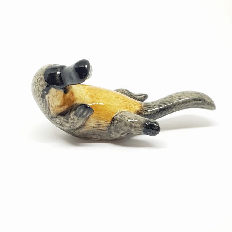 Platypus on back ceramic miniature figurine