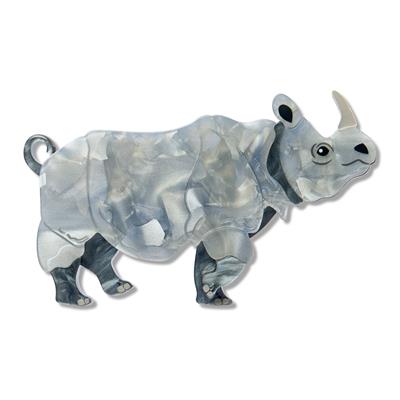 rhino erswilder brooch ilustration on white background