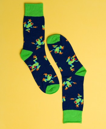 image sir croaks a lot sock it up socks tree frog theme socks