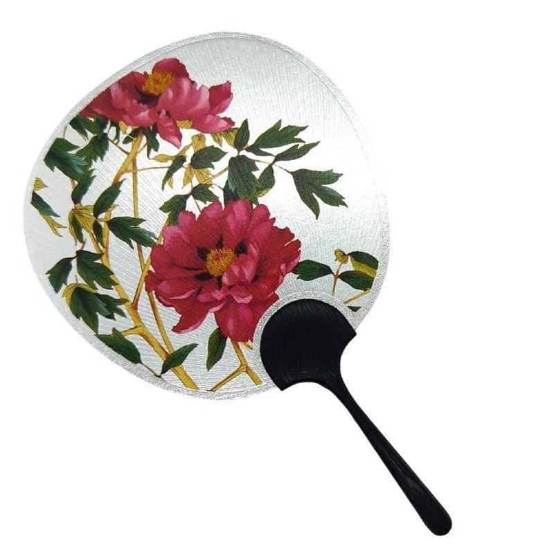 Fukui Fan Card  Small red peony Flower