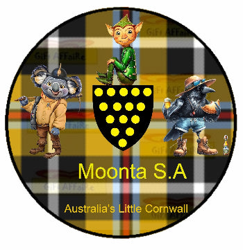 Moonta Australia's  Little Cornwall Round Sticker