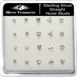 Sterling Silver CZ Shapes Straight (bend it yourself)