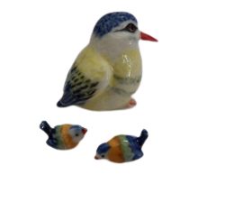 image Fancy Sand Piper  Bird Family Miniature porcelain figurines