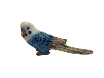 image Budgerigar Blue ceramic miniature figurine
