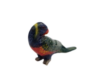 image Rainbow Lorikeet Looking Back Ceramic Miniature Bird figurine