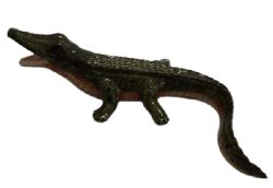image Crocodile Straight Ahead Ceramic Miniature reptile figurine