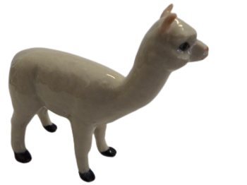 image White Lama Ceramic Miniature Animal Figurine