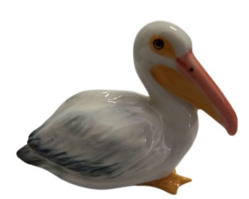 Pelican Sitting ceramic miniature figurine