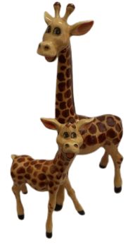 image Giraffe comical Set 2 Ceramic Miniature animal Figurine