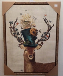 Deer stag  Hat  large Canvas Print