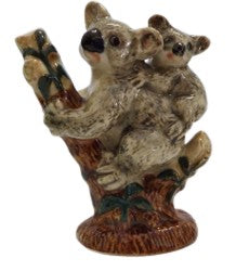 image  Koala with baby in tree  miniature porcelain animal figurine