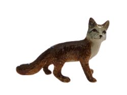 image grey fox ceramic miniature porcelain Animal Figurine