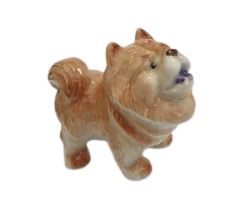 Chow Chow dog miniature Ceramic porcelain Figurine