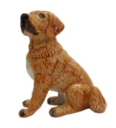image  Golden retriever Sitting porcelain dog Figurines