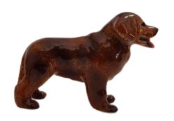image Newfoundland dog  brown ceramic miniature porcelain figurine