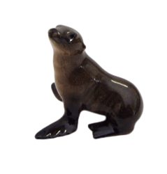 image Sea lion looking left ceramic miniature porcelain Animal figurine