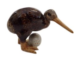 Kiwi with Egg ceramic Miniature Figurine