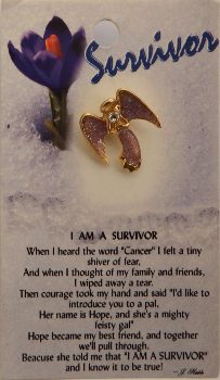 image I am a Survivor Guardian Angel Pin