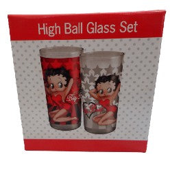 image oxed Betty Boop  Bedazzled Hi Ball Glass Set