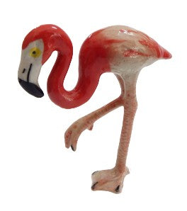 Famingo  ceramic miniature figurine