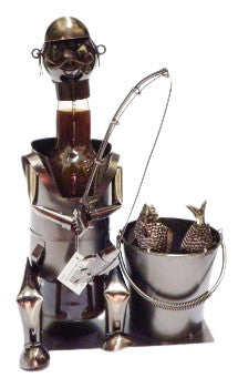 image Fisherman Sitting nuts and bolts Wine Holder