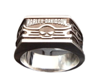 Franklin Mint  Harley Davidson Silver Skull Ring