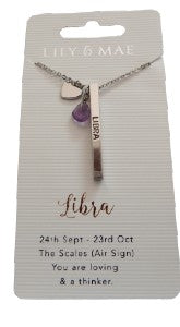 Star Sign Libra lily & Mae necklace
