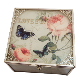 Vintage Butterfly Trinket Box Small