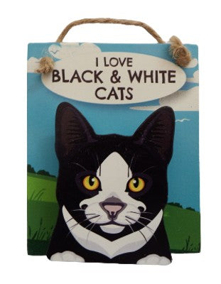 I Love Black & White cats Pet Pegs