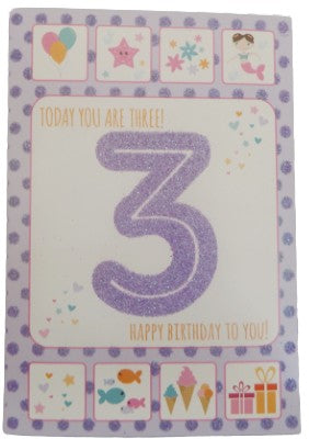 3rd Birthday female Purple Glitter
