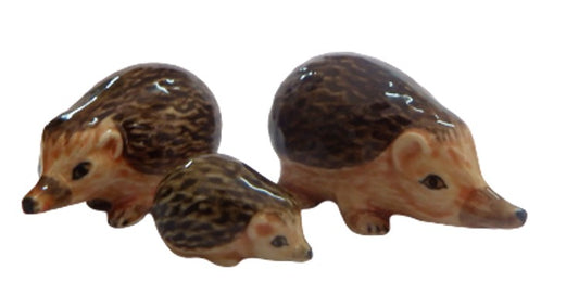Hedgehog Family ceramic animal Figurine