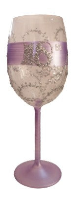 Wine Glass 18th Purple