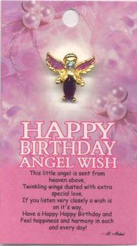 image Happy Birthday Angel Wish pin