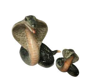 image cobra set ceramic Miniature Reptile Snake Figurine