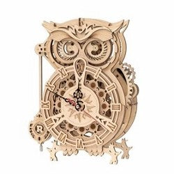 image Rokr Owl Clock Mechanical Gears model kit